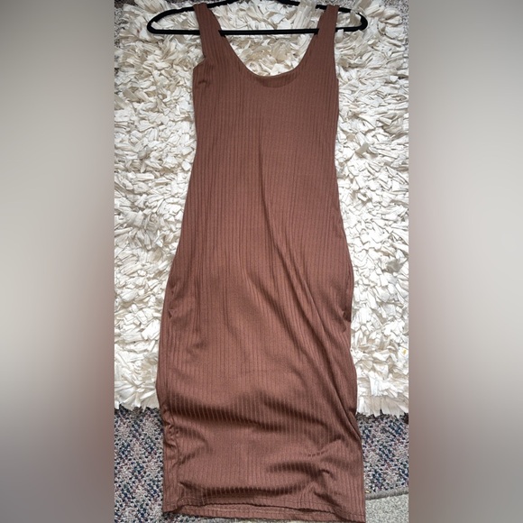 Ribbed Scoop Neck Tank Dress - Picture 1 of 3